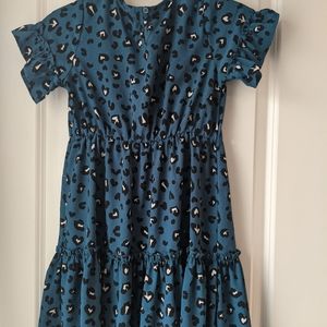 5/$20 teal and black leopard dress girls size 10-12